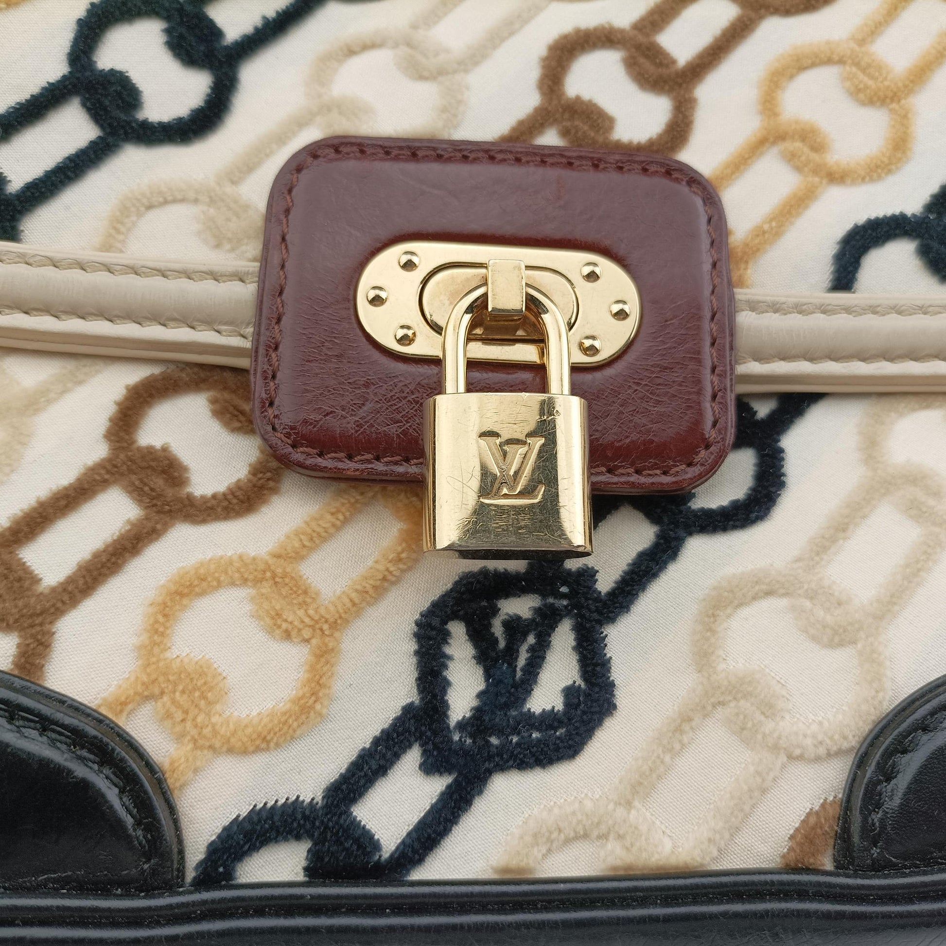 Dolly Black x White x Multicolor Cotton ×Velvetx Leather M95194 BA0046ドリー ブラック×ホワイト×マルチカラー コットン×ベルベット×レザー M95194 BA0046