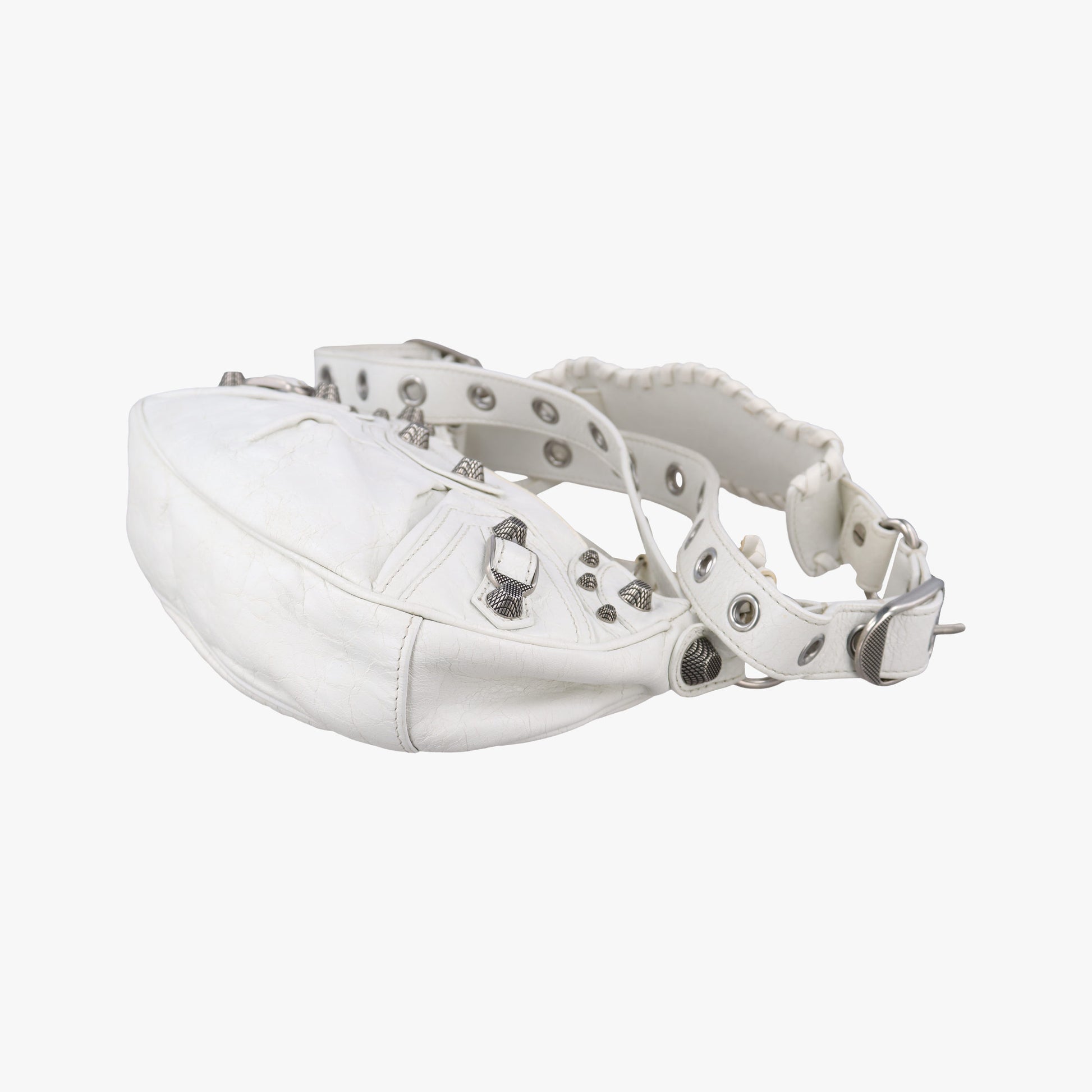 Pre-owned Balenciaga Le Cagole White lambskin  shoulderbag | stylenewstar