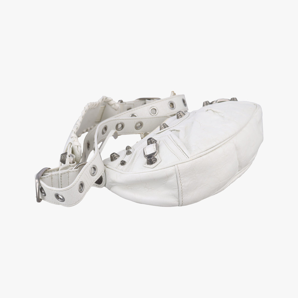 Pre-owned Balenciaga Le Cagole White lambskin  shoulderbag | stylenewstar