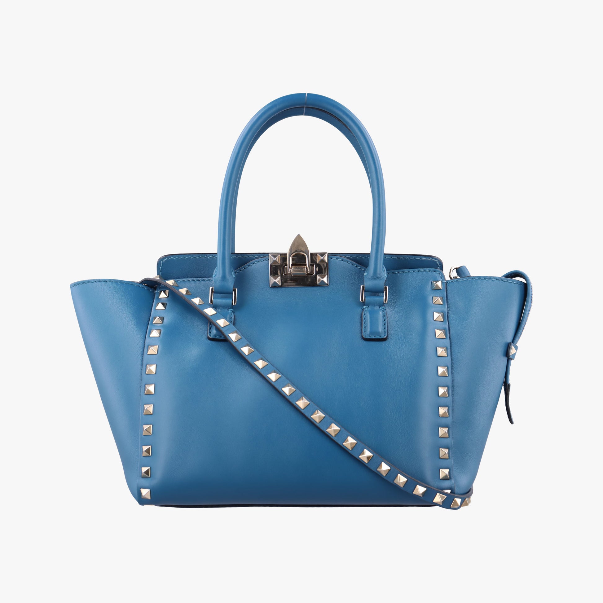 Secondhand Valentino Rockstud Blue Leather  shoulderbag | stylenewstar