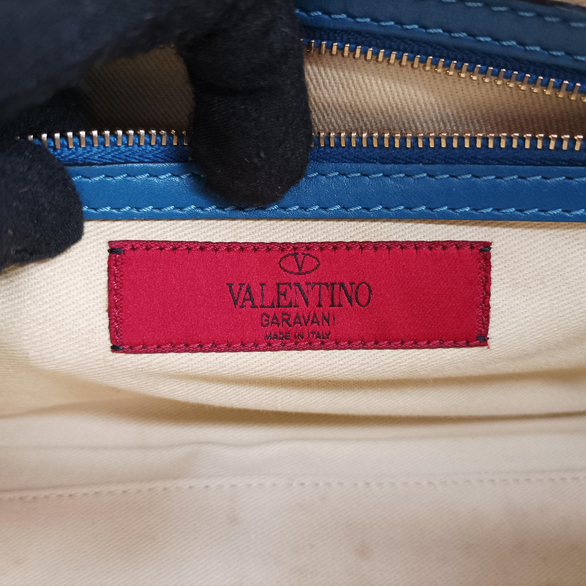 Secondhand Valentino Rockstud Blue Leather  shoulderbag | stylenewstar