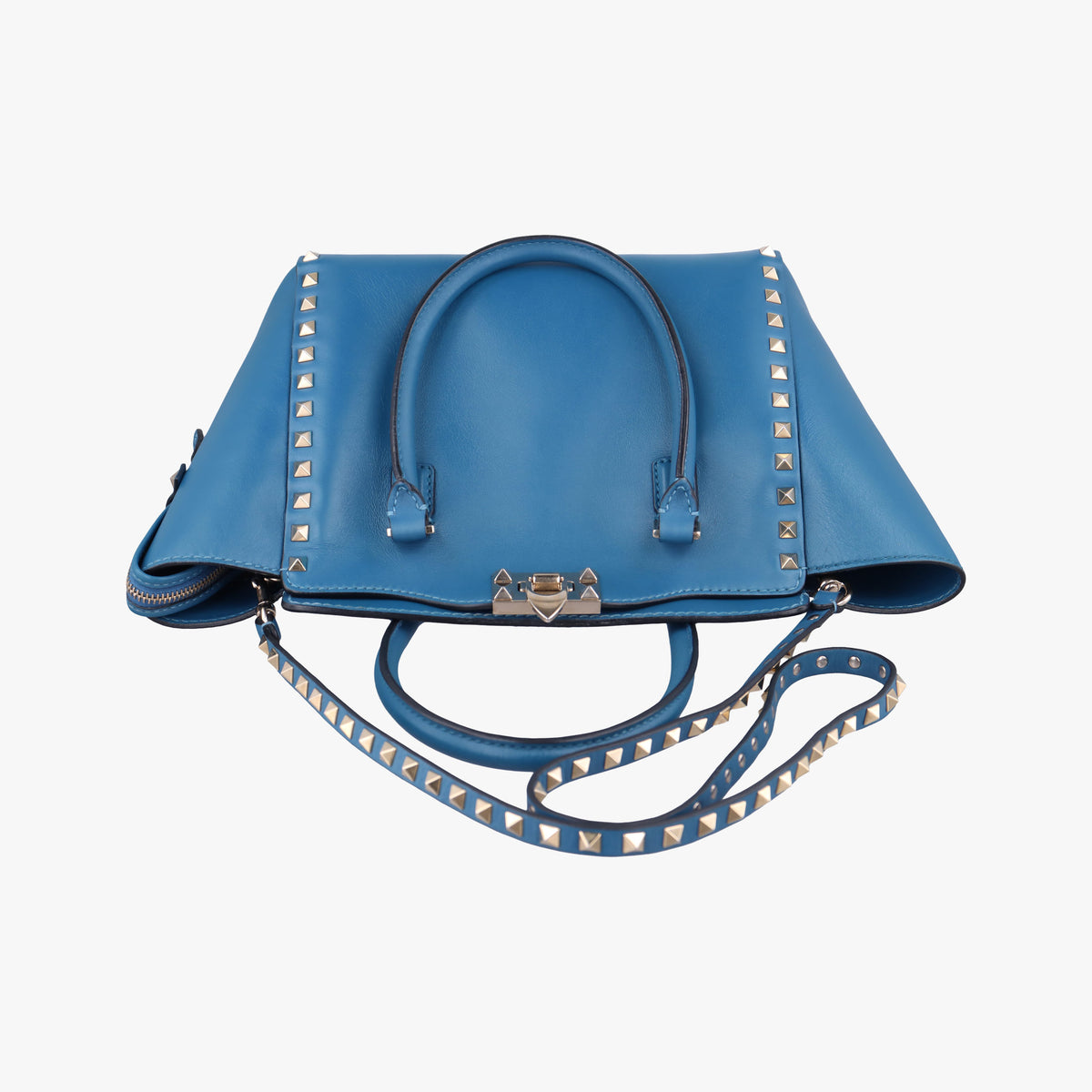 Secondhand Valentino Rockstud Blue Leather  shoulderbag | stylenewstar
