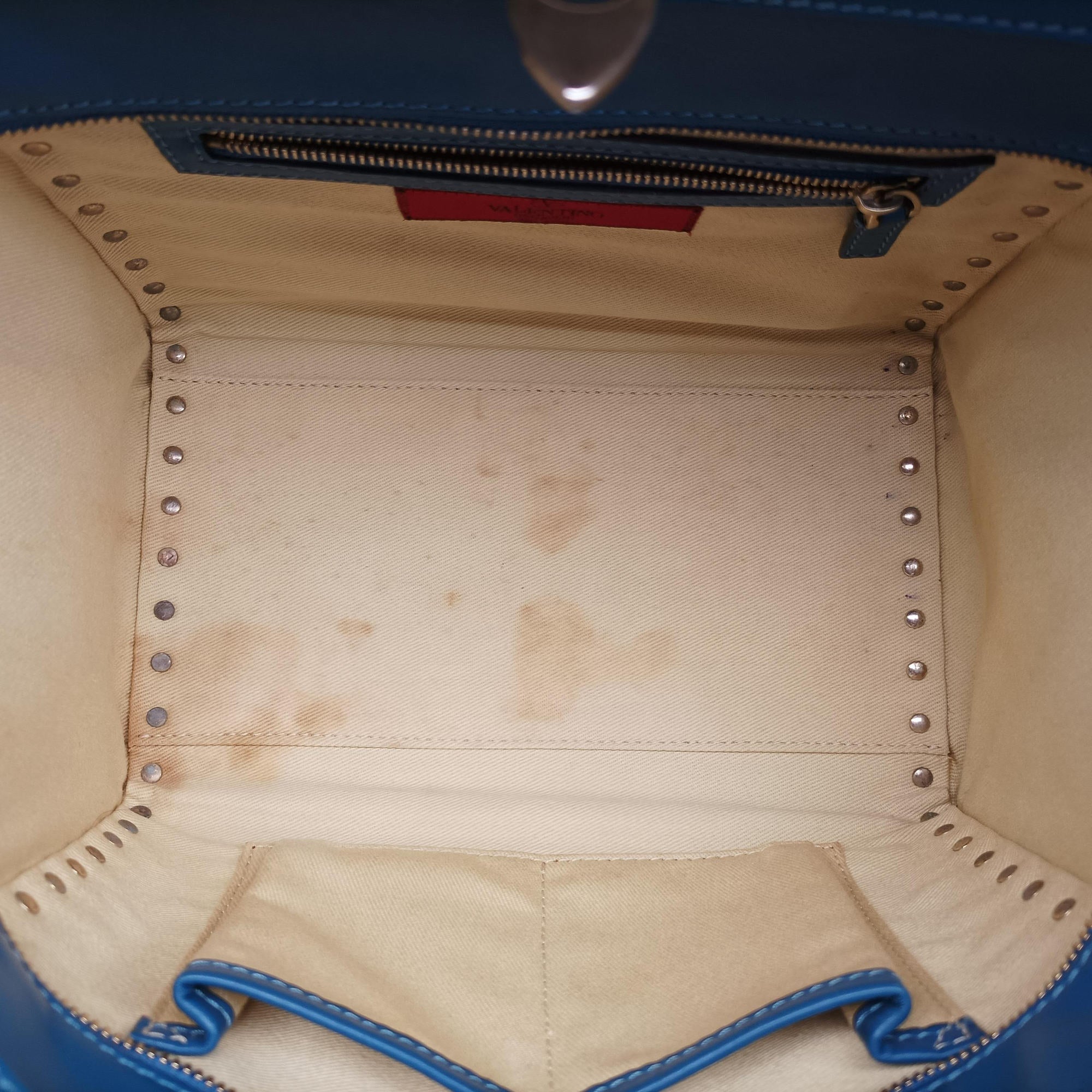 Secondhand Valentino Rockstud Blue Leather  shoulderbag | stylenewstar