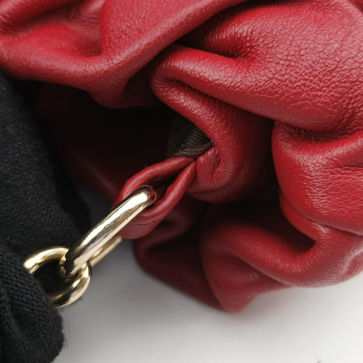 Vintage Christian Dior Cannage Faux Pearl Red lambskin  shoulderbag | stylenewstar