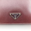 Secondhand Prada Triangle Logo Plate Red Saffiano Leather VR0023 handbag | stylenewstar