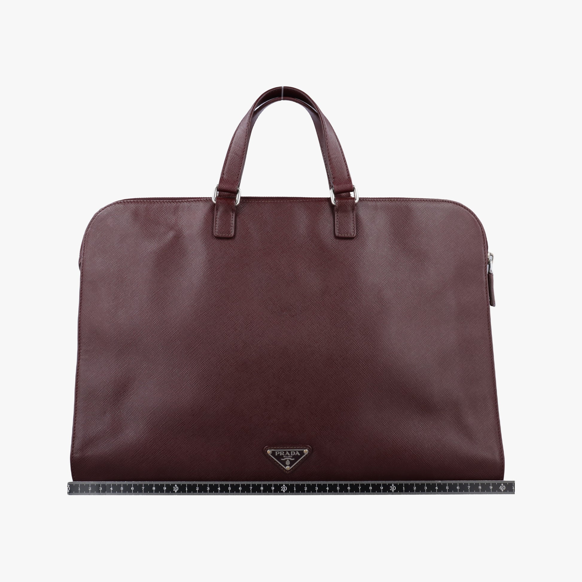 Secondhand Prada Triangle Logo Plate Red Saffiano Leather VR0023 handbag | stylenewstar