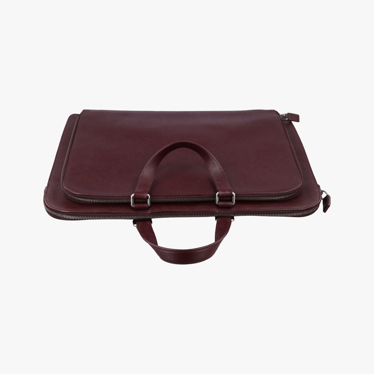 Secondhand Prada Triangle Logo Plate Red Saffiano Leather VR0023 handbag | stylenewstar