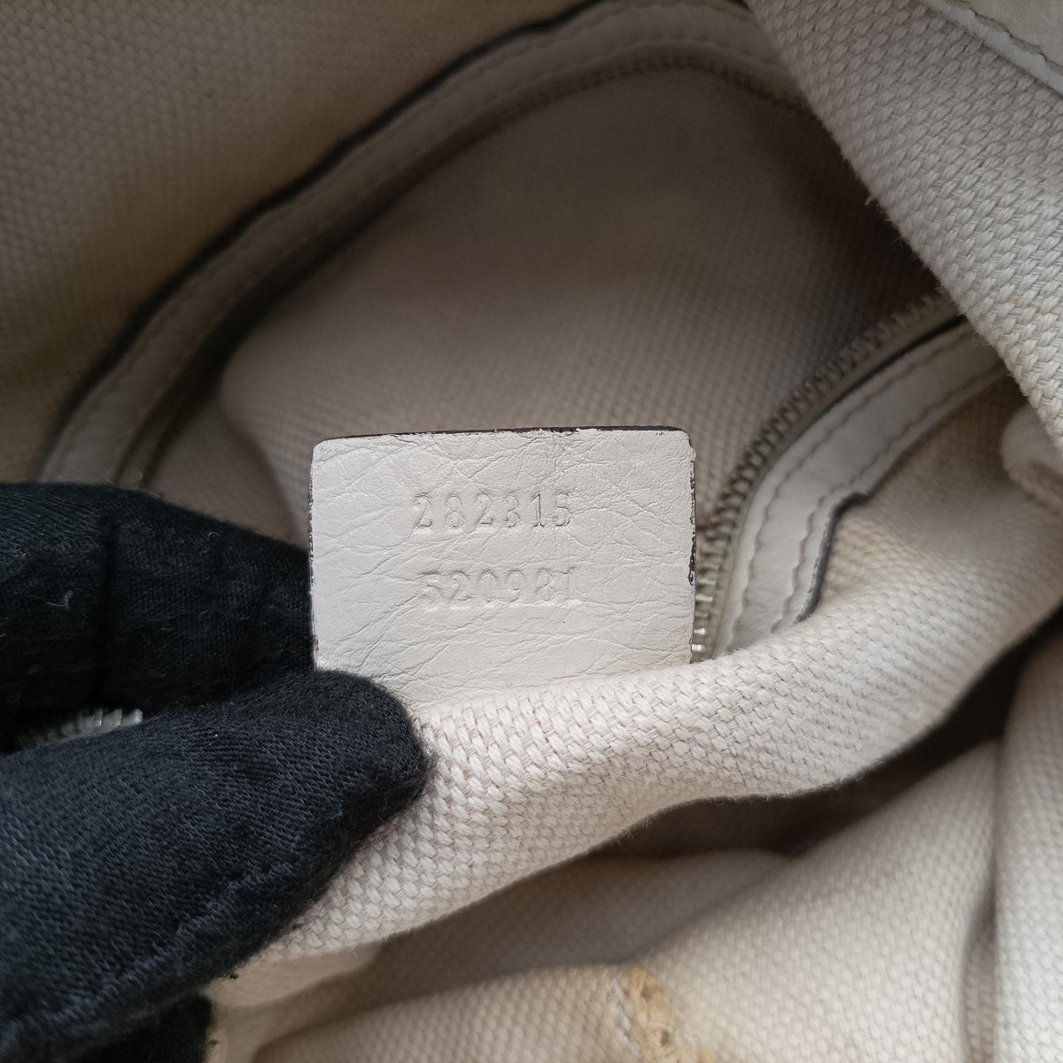 Pre-owned Gucci Bamboo Beige×White Canvas×Leather 282315 shoulderbag | stylenewstar