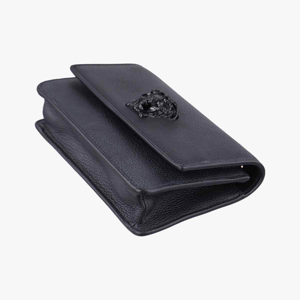 Pre-owned VERSACE Medusa Black leather  shoulderbag | stylenewstar