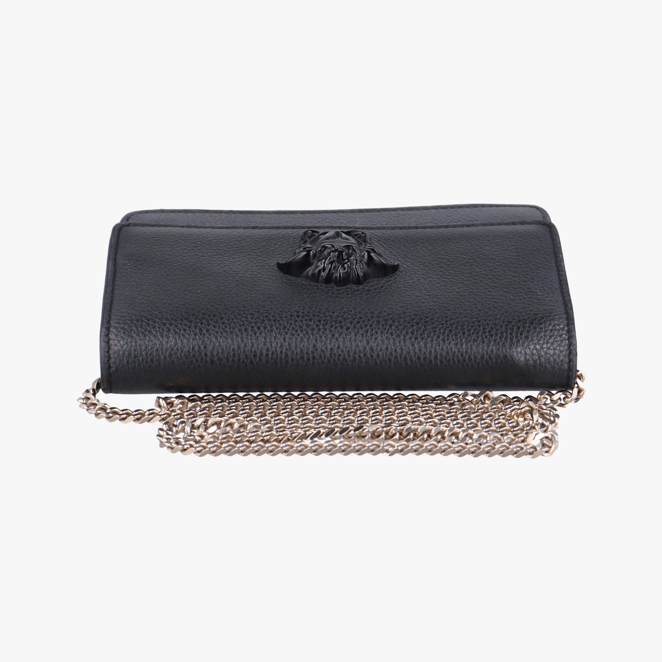 Pre-owned VERSACE Medusa Black leather  shoulderbag | stylenewstar