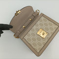 Ophidia GG Mini Beige × Ebony GG Supreme Canvas × Leather 696180 C037835242オフィディア GG ミニ ベージュ×エボニー  GGスプリーム キャンバス × レザー 696180 C037835242