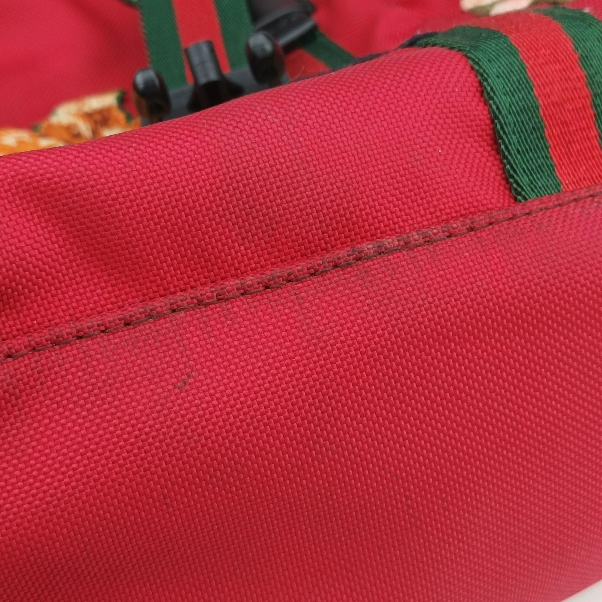 Techno Vintage Web L'Aveugle Par Amour Embroidered Red canvas 478327 E022661748テクノ ヴィンテージ ウェブ ラヴーグル パル アムール 刺繍 レッド キャンバス 478327 E022661748