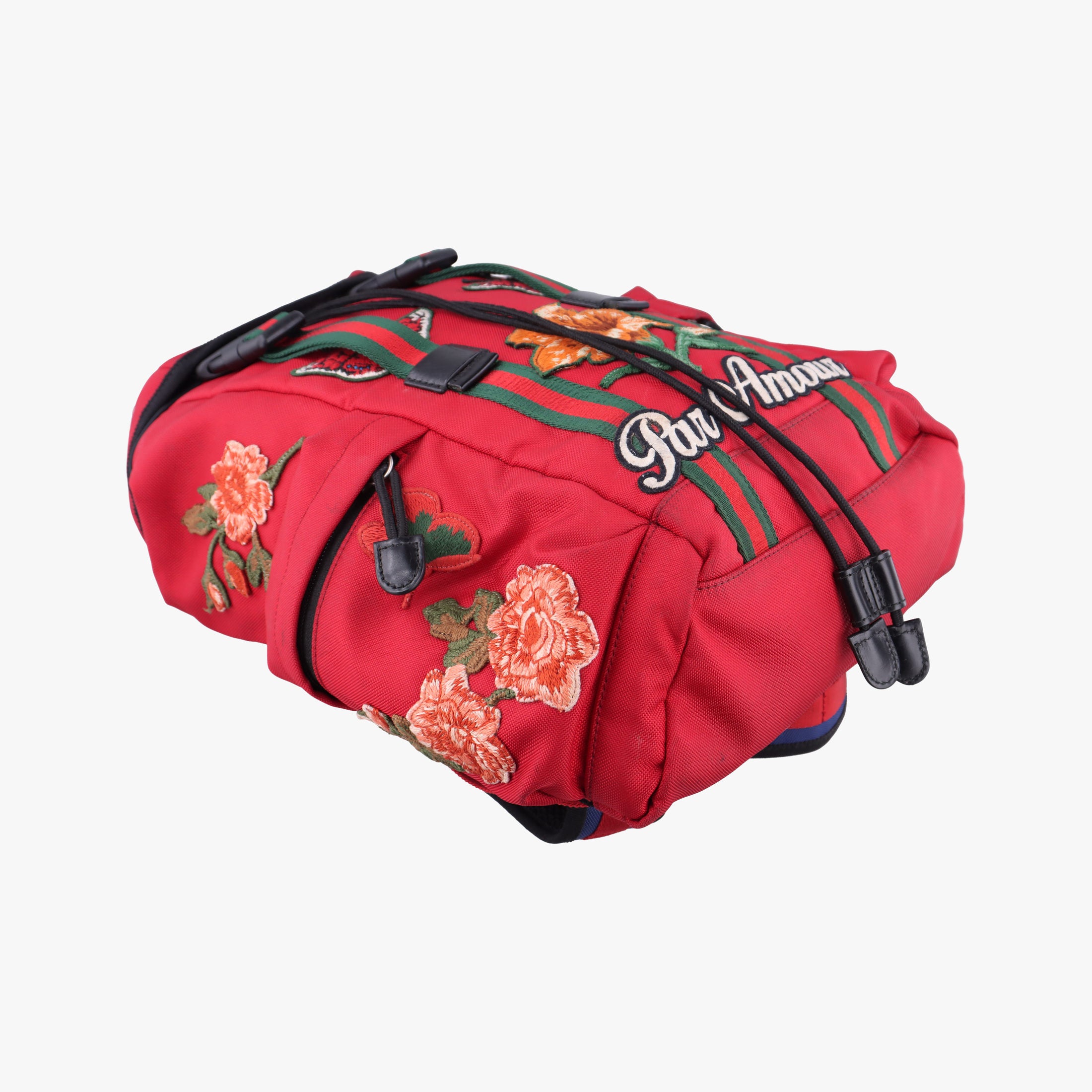 Techno Vintage Web L'Aveugle Par Amour Embroidered Red canvas 478327 E022661748テクノ ヴィンテージ ウェブ ラヴーグル パル アムール 刺繍 レッド キャンバス 478327 E022661748
