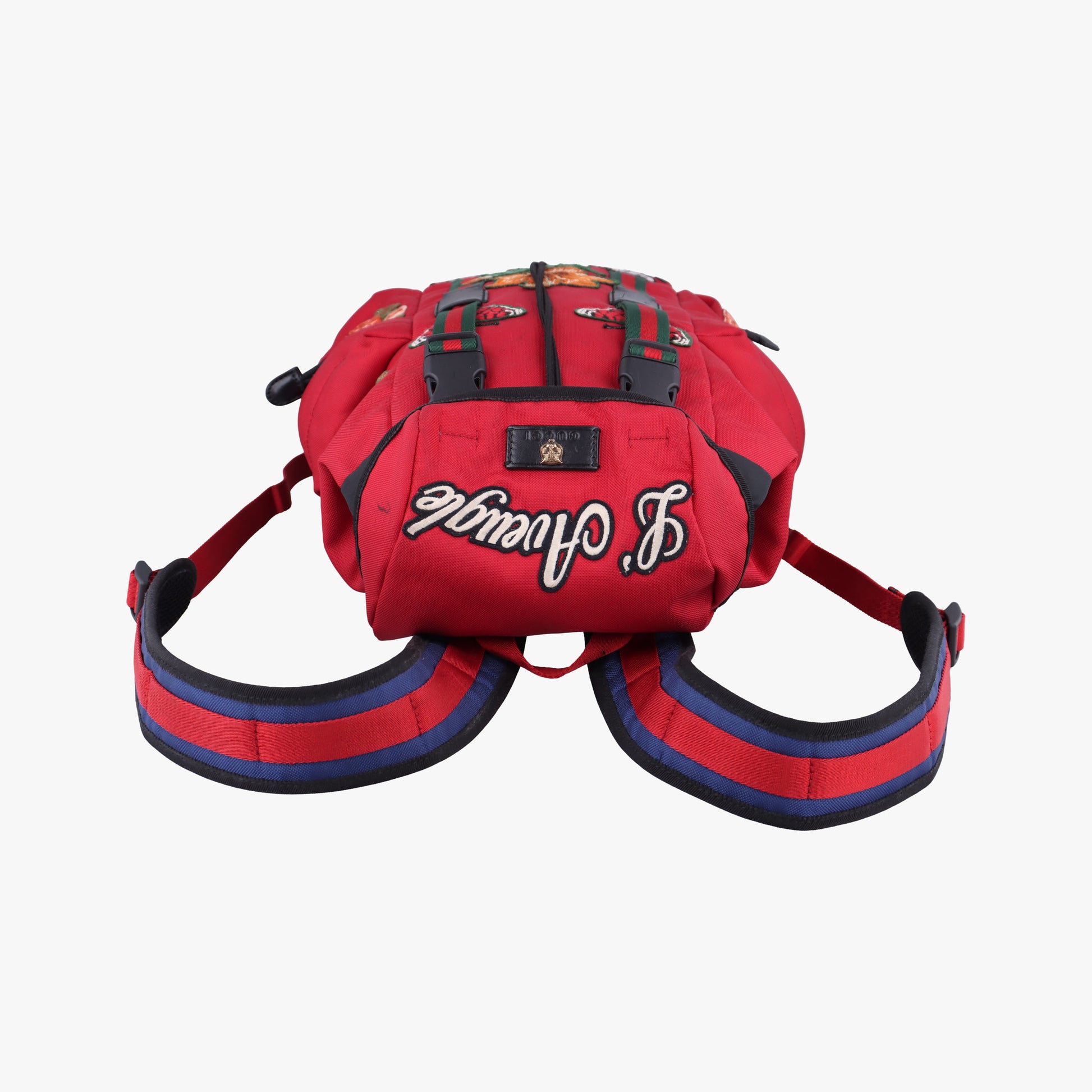 Techno Vintage Web L'Aveugle Par Amour Embroidered Red canvas 478327 E022661748テクノ ヴィンテージ ウェブ ラヴーグル パル アムール 刺繍 レッド キャンバス 478327 E022661748