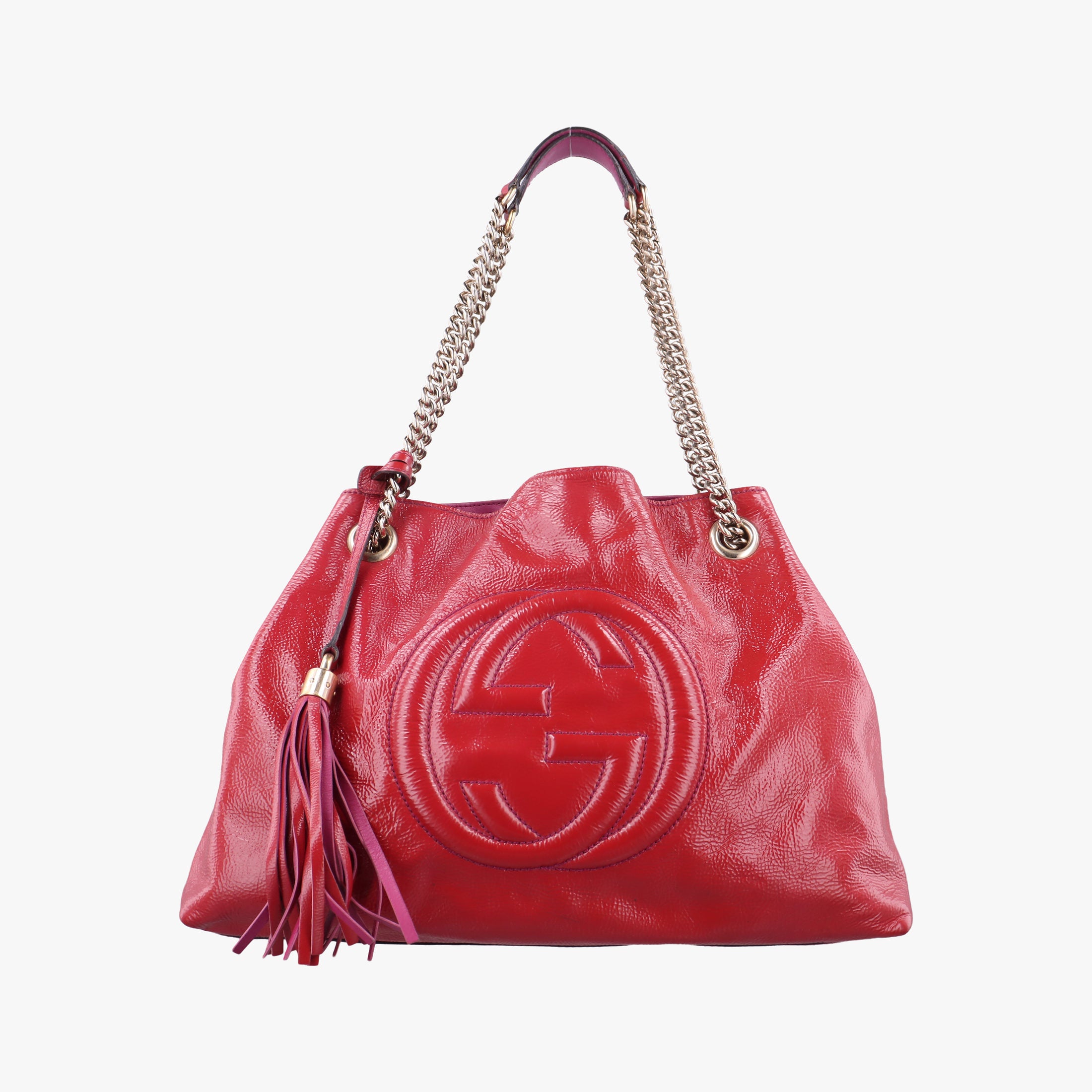 Pre-owned Gucci Soho Red Patent Leather 308982 shoulderbag | stylenewstar