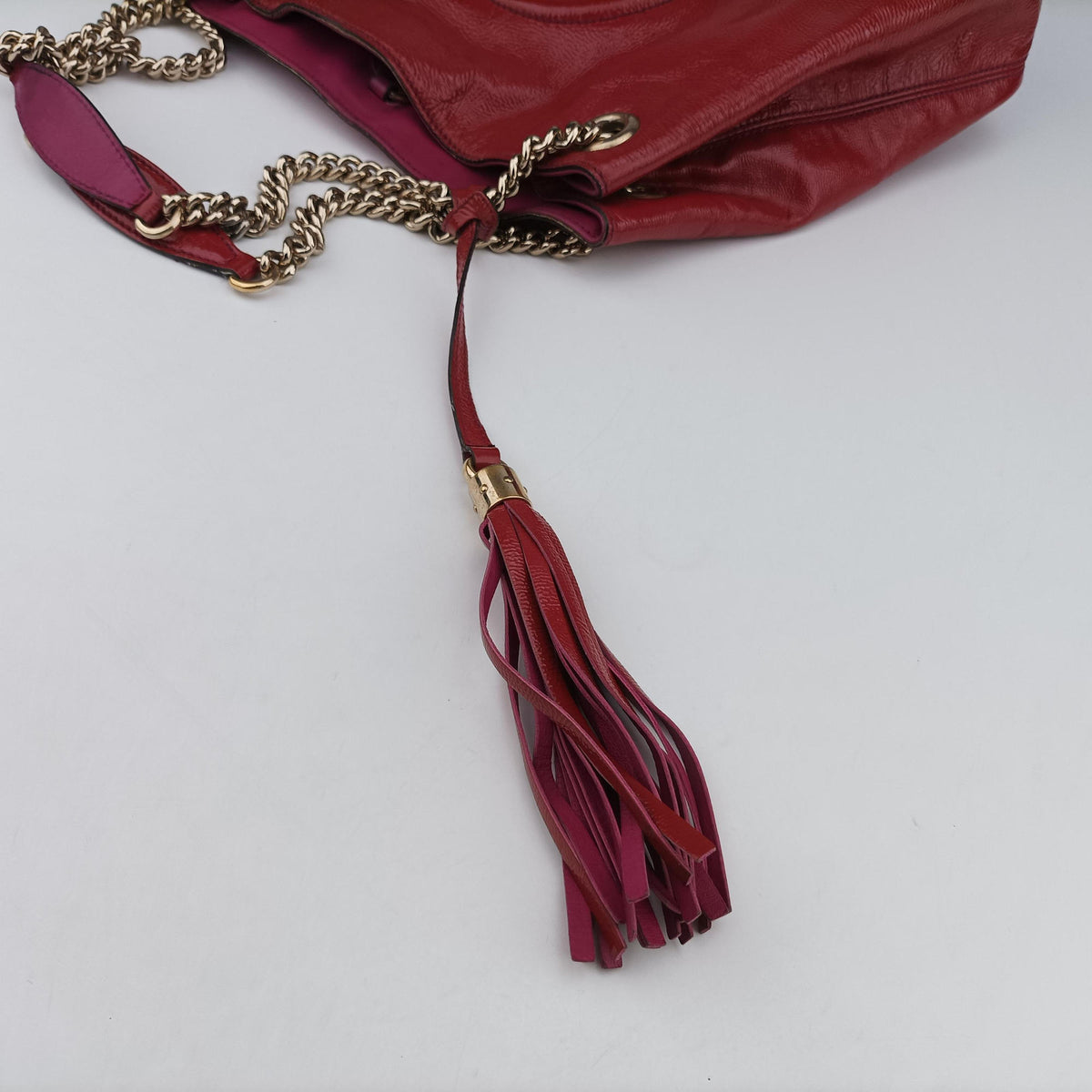 Pre-owned Gucci Soho Red Patent Leather 308982 shoulderbag | stylenewstar
