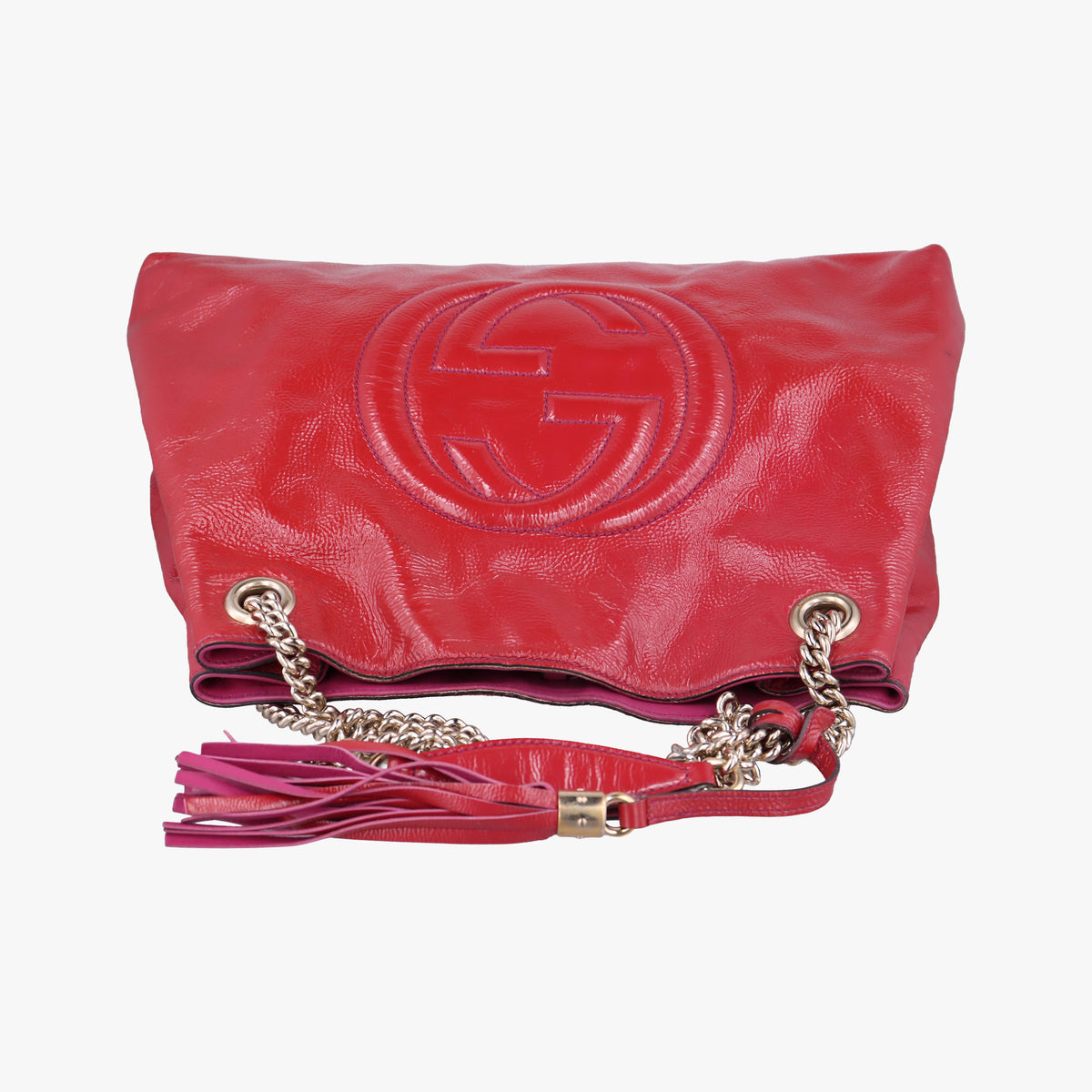 Pre-owned Gucci Soho Red Patent Leather 308982 shoulderbag | stylenewstar