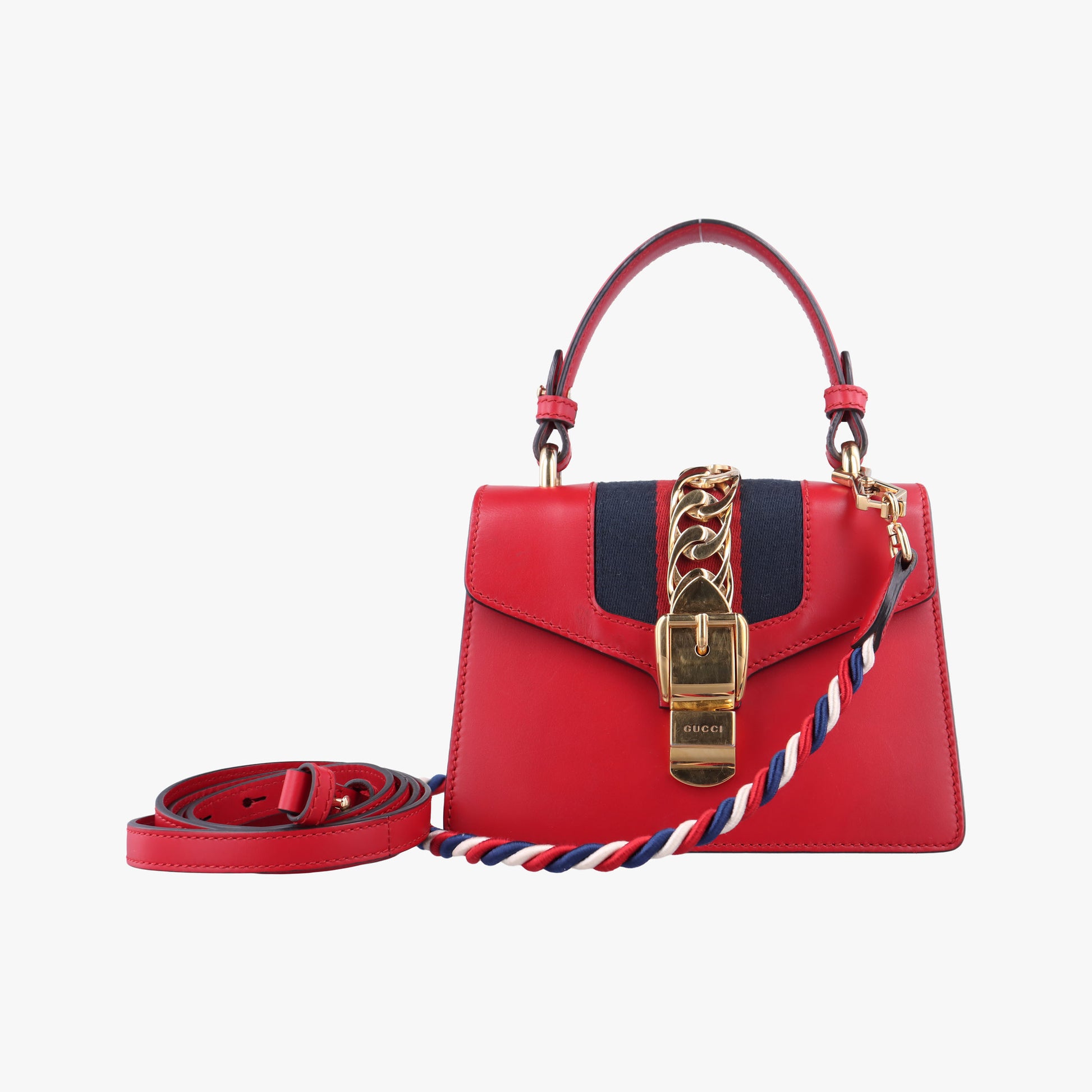 Pre-owned Gucci Sylvie Red Leather 470270 shoulderbag | stylenewstar