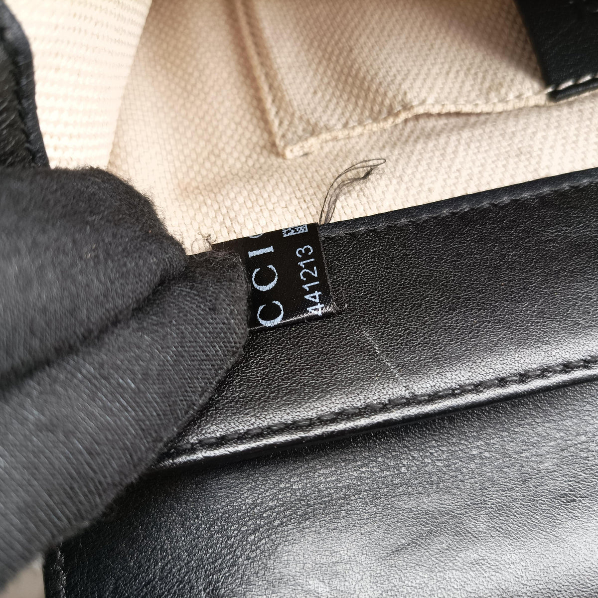 Pearly Peony Black×White×Gold Leather 432282 H020441213ピオニー ブラック×ホワイト×ゴールド レザー 432282 H020441213