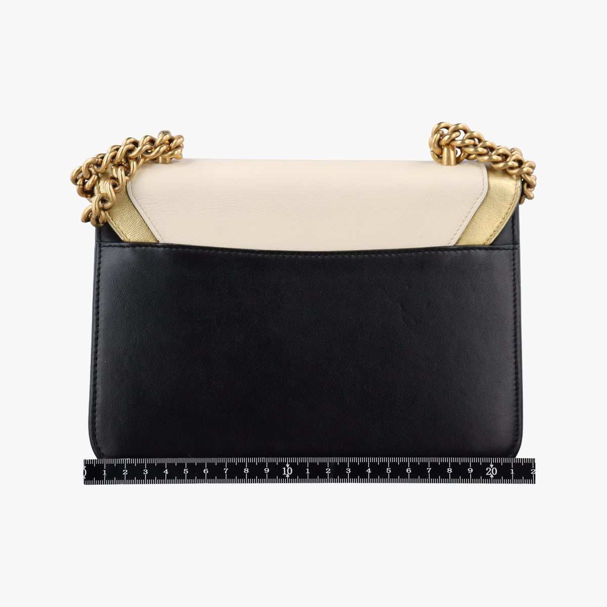 Pearly Peony Black×White×Gold Leather 432282 H020441213ピオニー ブラック×ホワイト×ゴールド レザー 432282 H020441213