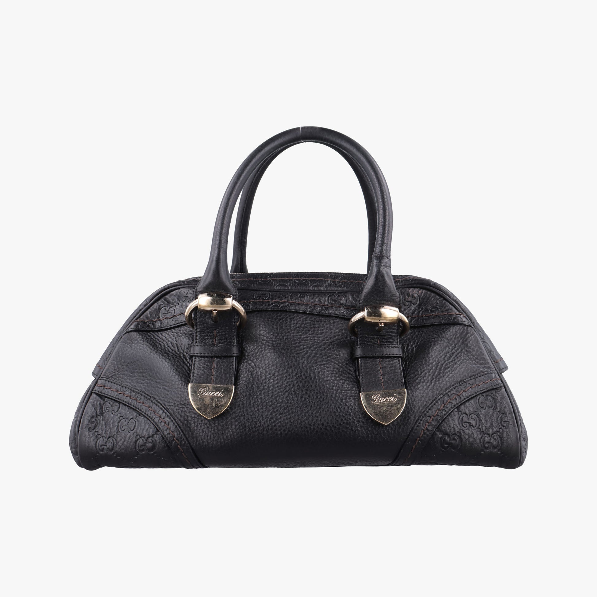 Guccissima Mini Boston Bag Black Leather 181508 E1481457グッチシマ ミニボストン ブラック レザー 181508 E1481457