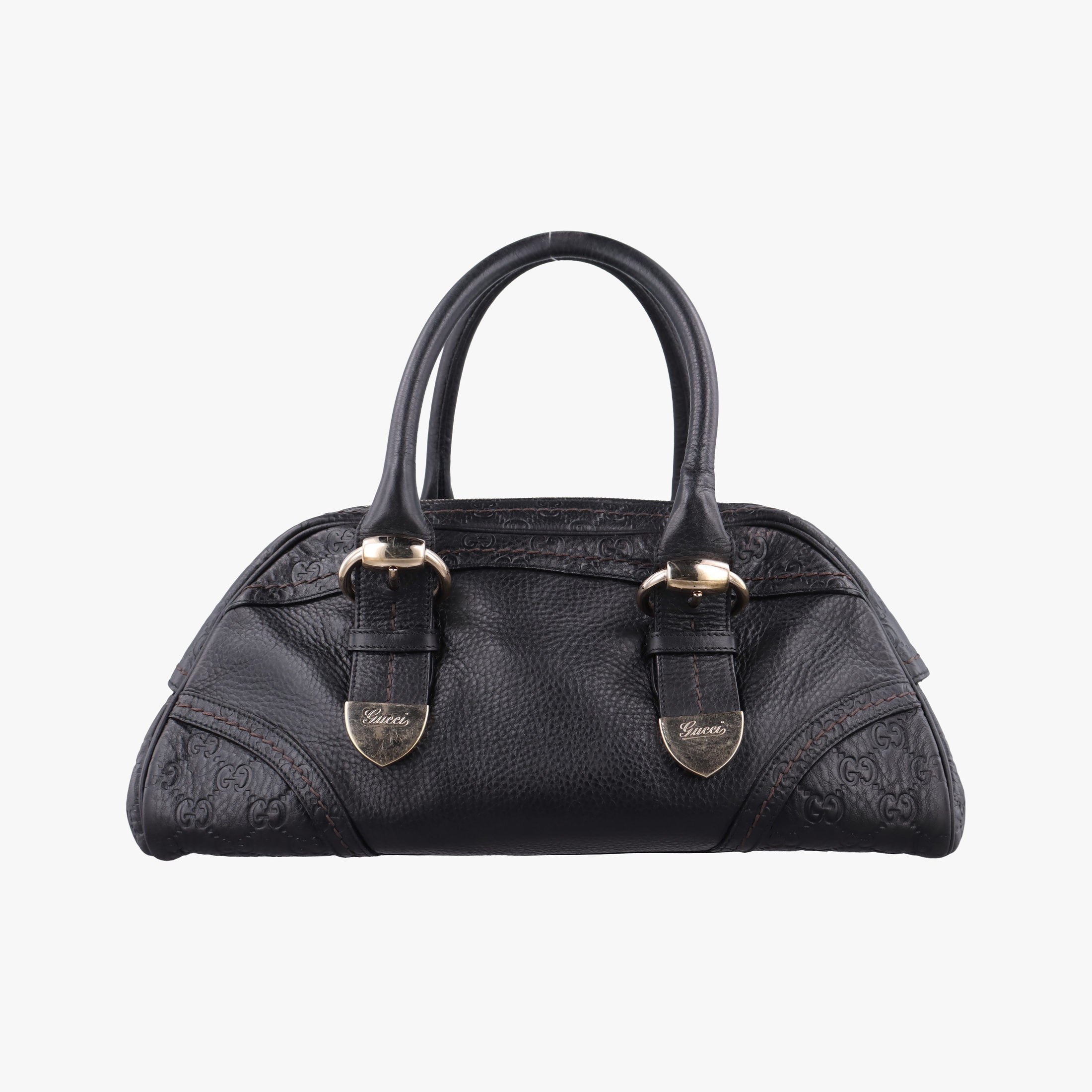 Guccissima Mini Boston Bag Black Leather 181508 E1481457グッチシマ ミニボストン ブラック レザー 181508 E1481457