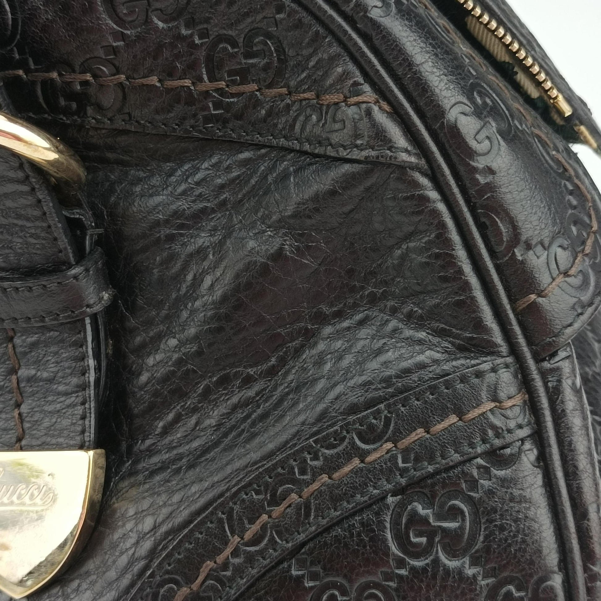 Guccissima Mini Boston Bag Black Leather 181508 E1481457グッチシマ ミニボストン ブラック レザー 181508 E1481457
