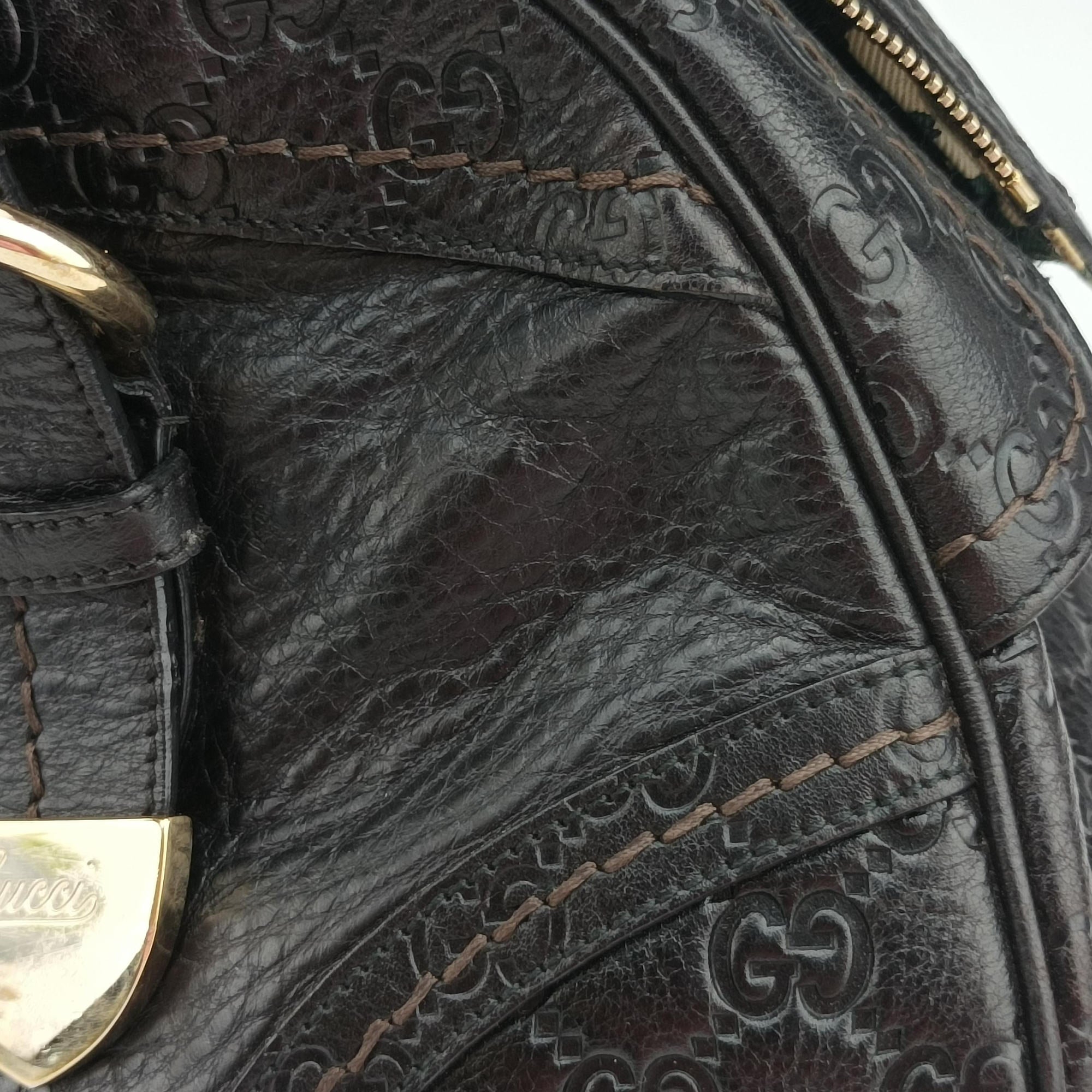 Guccissima Mini Boston Bag Black Leather 181508 E1481457グッチシマ ミニボストン ブラック レザー 181508 E1481457
