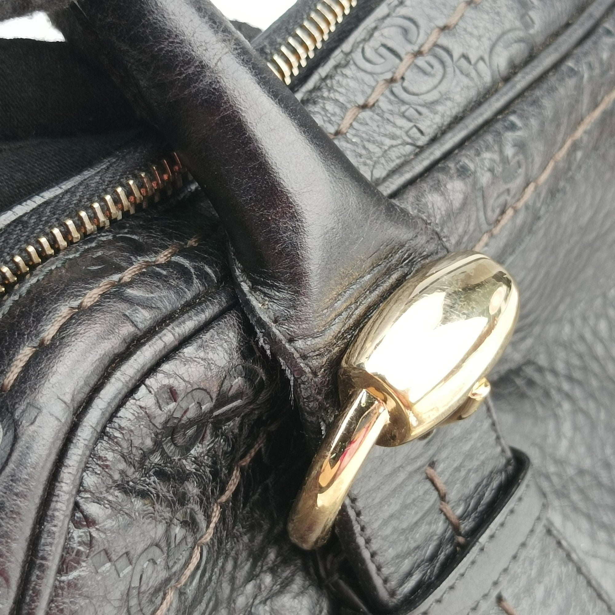 Guccissima Mini Boston Bag Black Leather 181508 E1481457グッチシマ ミニボストン ブラック レザー 181508 E1481457
