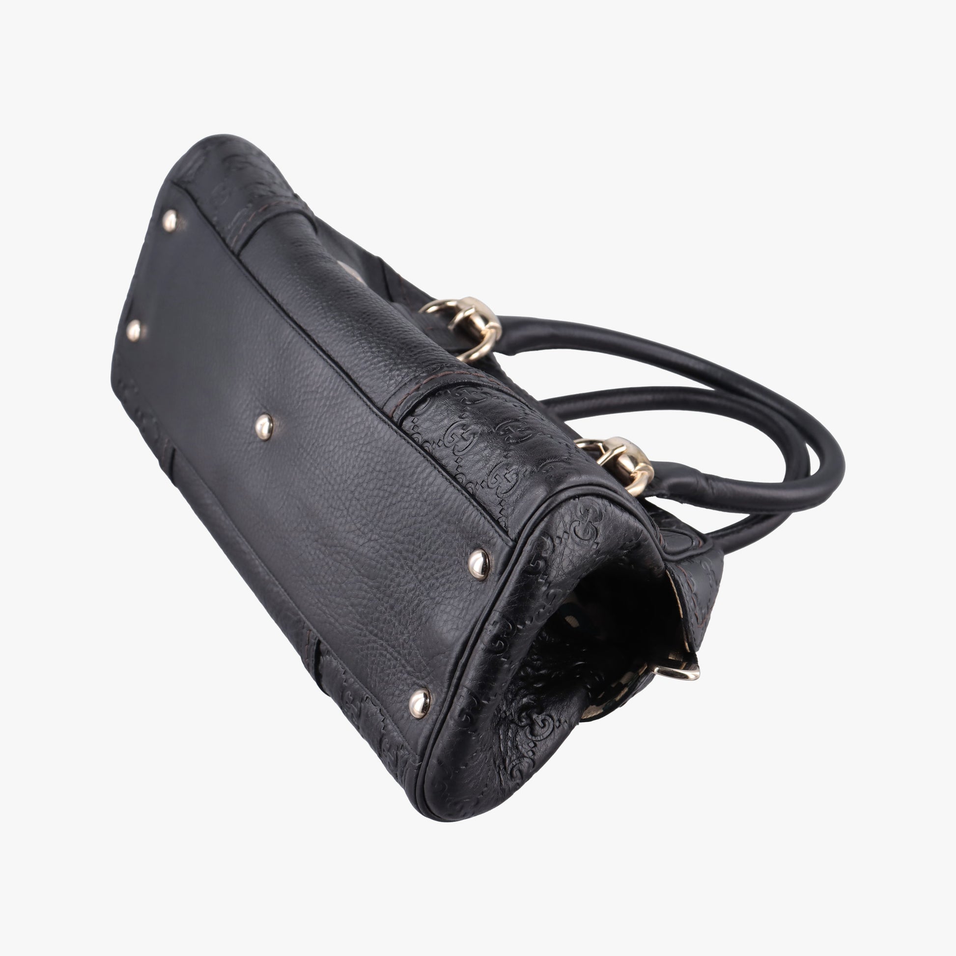 Guccissima Mini Boston Bag Black Leather 181508 E1481457グッチシマ ミニボストン ブラック レザー 181508 E1481457