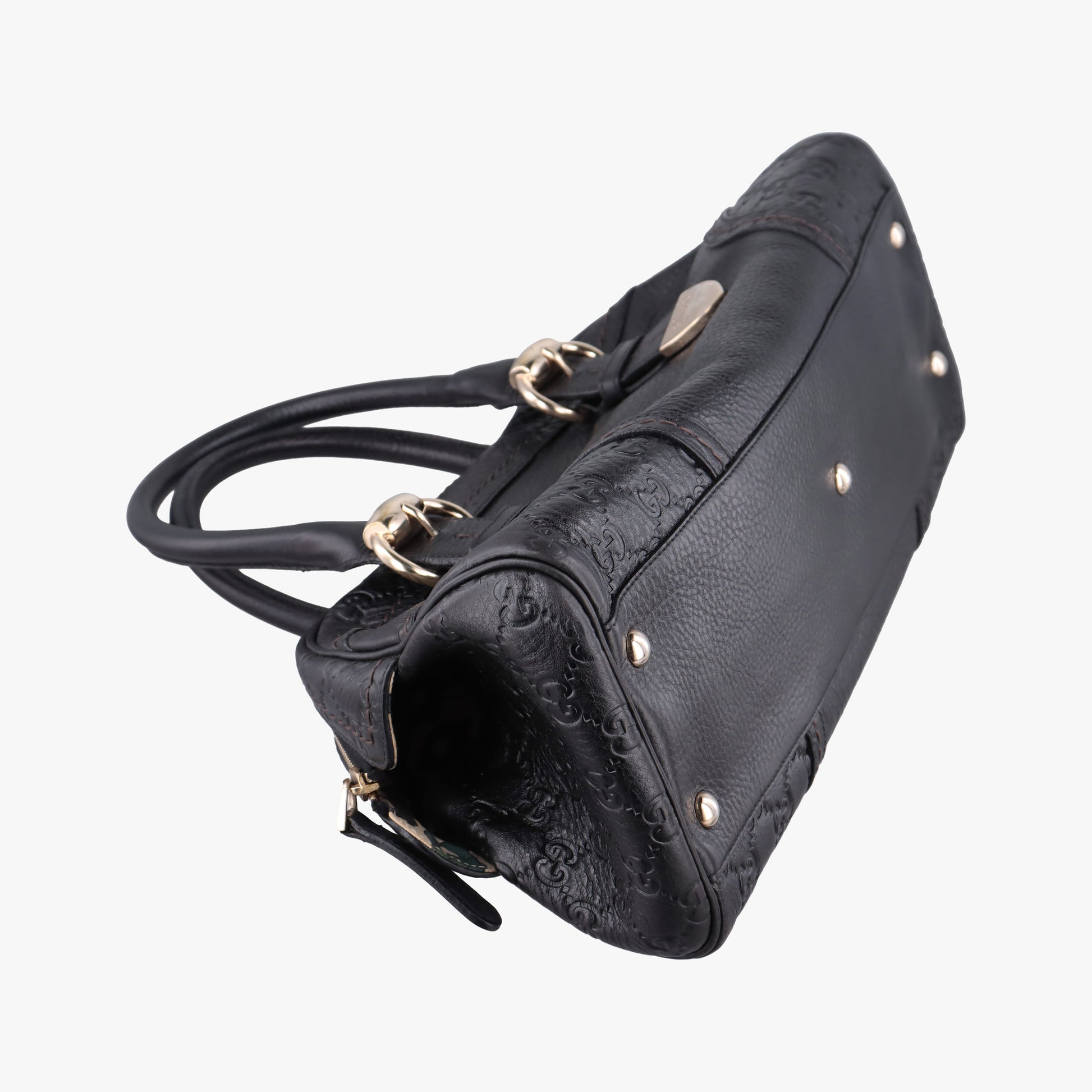 Guccissima Mini Boston Bag Black Leather 181508 E1481457グッチシマ ミニボストン ブラック レザー 181508 E1481457