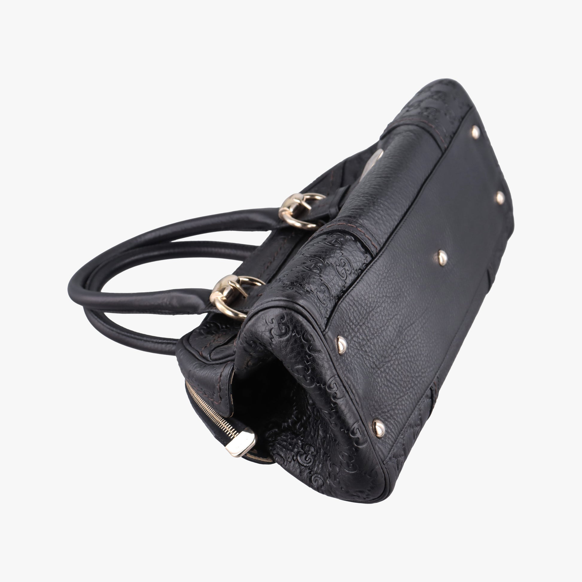 Guccissima Mini Boston Bag Black Leather 181508 E1481457グッチシマ ミニボストン ブラック レザー 181508 E1481457