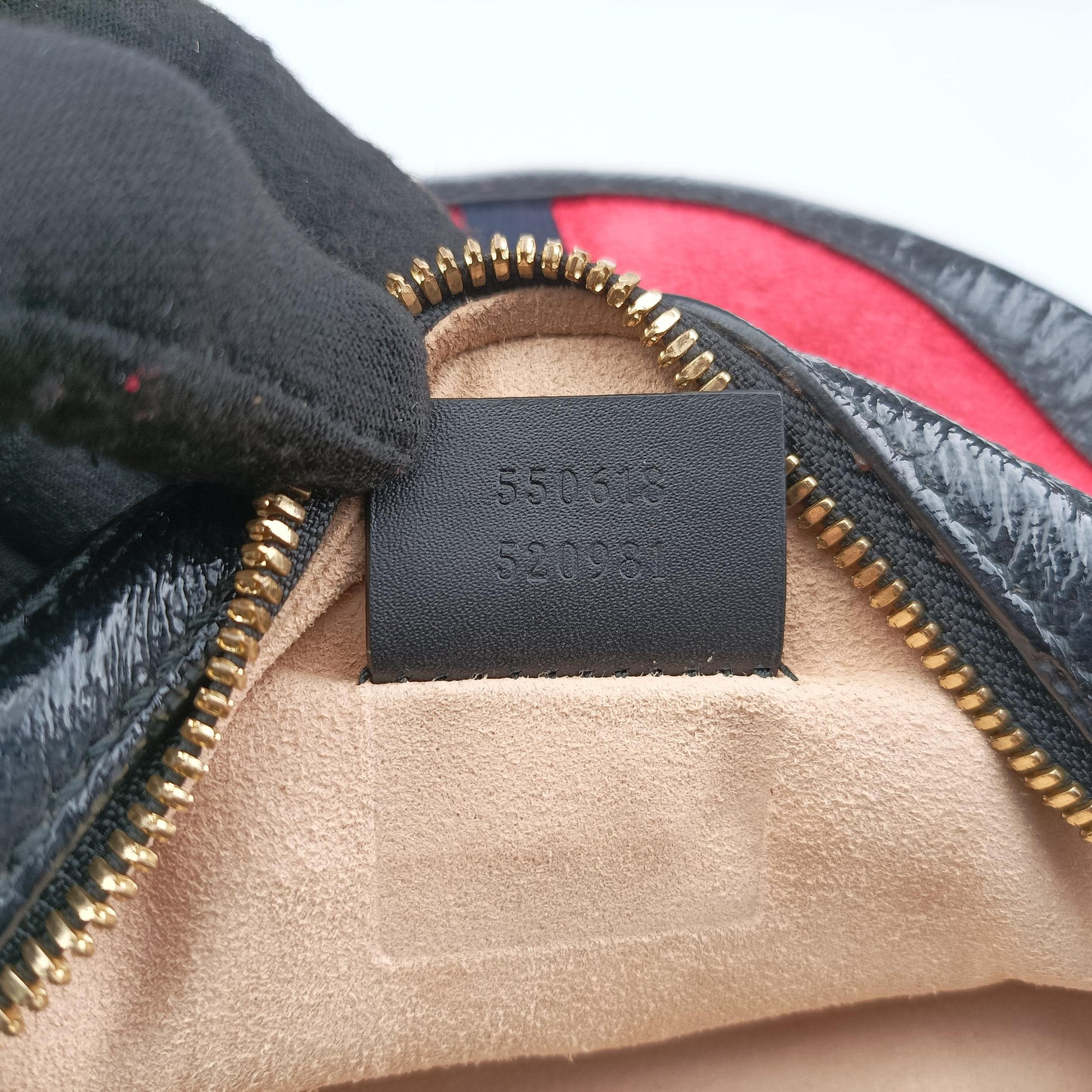 Pre-owned Gucci Ophidia Red×black Suede×Patent 550618 shoulderbag | stylenewstar