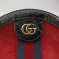 Pre-owned Gucci Ophidia Red×black Suede×Patent 550618 shoulderbag | stylenewstar