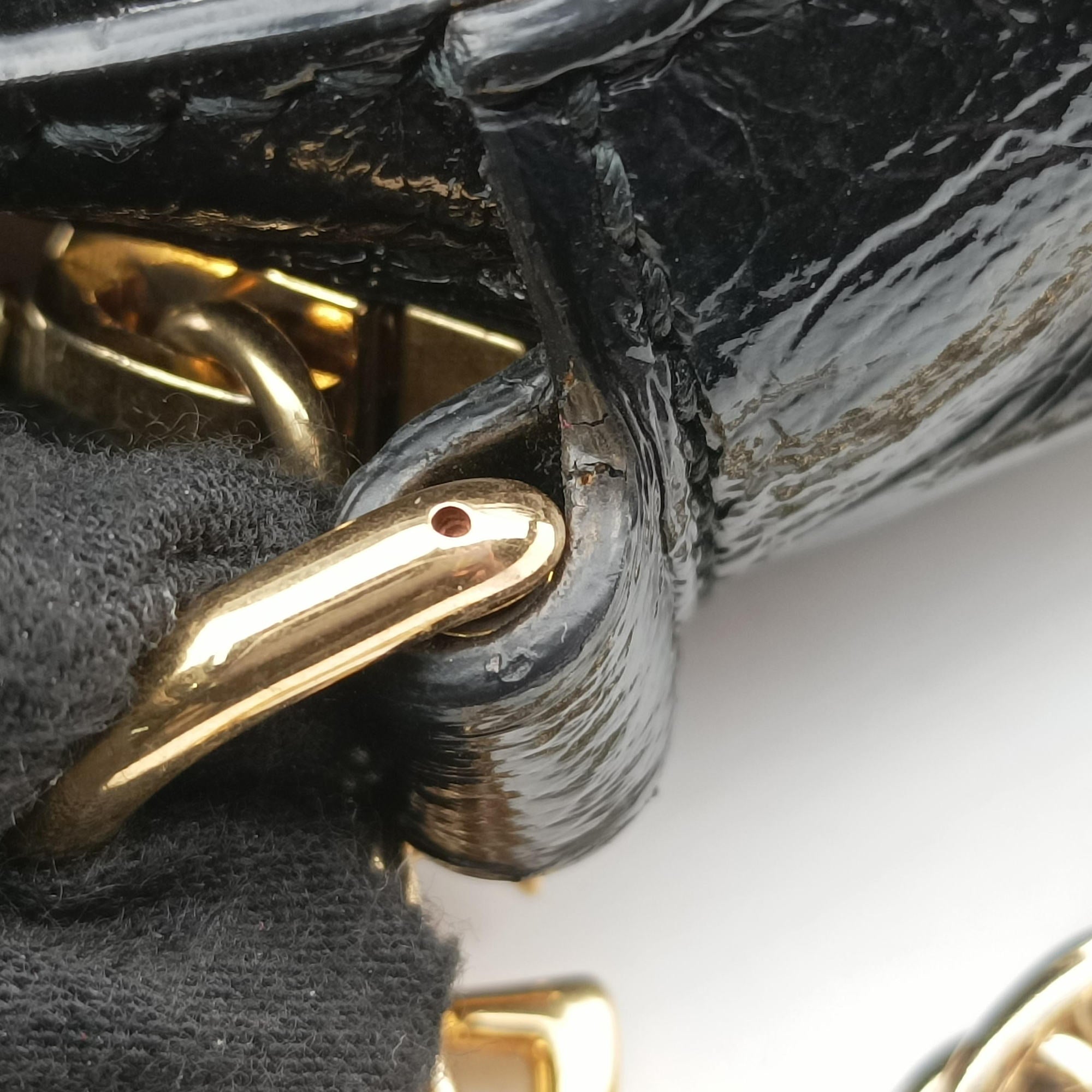 Pre-owned Gucci Ophidia Red×black Suede×Patent 550618 shoulderbag | stylenewstar
