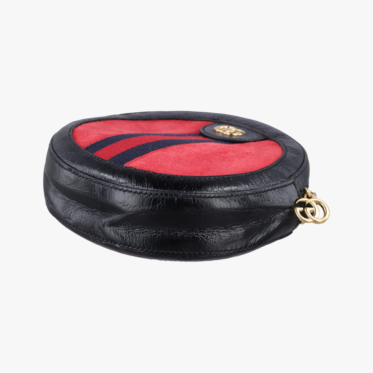 Pre-owned Gucci Ophidia Red×black Suede×Patent 550618 shoulderbag | stylenewstar
