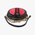 Pre-owned Gucci Ophidia Red×black Suede×Patent 550618 shoulderbag | stylenewstar