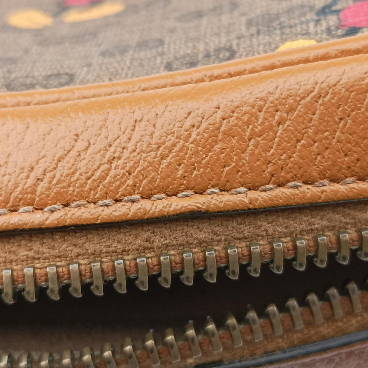 Mickey Mouse Disney collaboration Brown PVC coated canvas×Leather 602536 ミッキーマウス ディズニーコラボ ブラウン PVCコーティングキャンバス×レザー 602536 