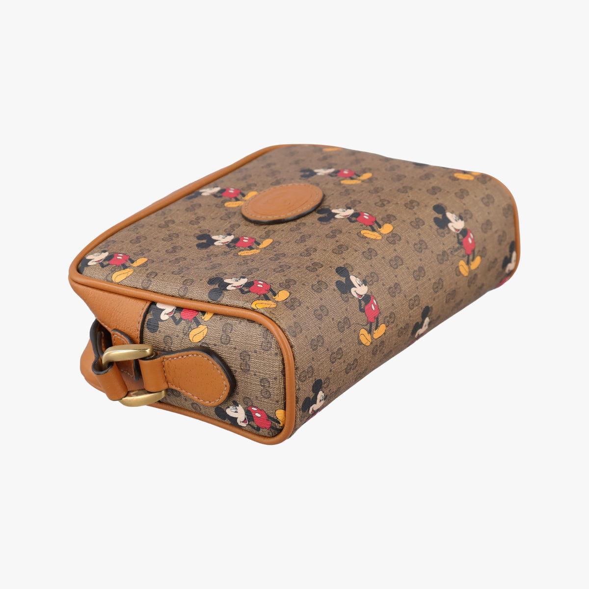 Mickey Mouse Disney collaboration Brown PVC coated canvas×Leather 602536 ミッキーマウス ディズニーコラボ ブラウン PVCコーティングキャンバス×レザー 602536 