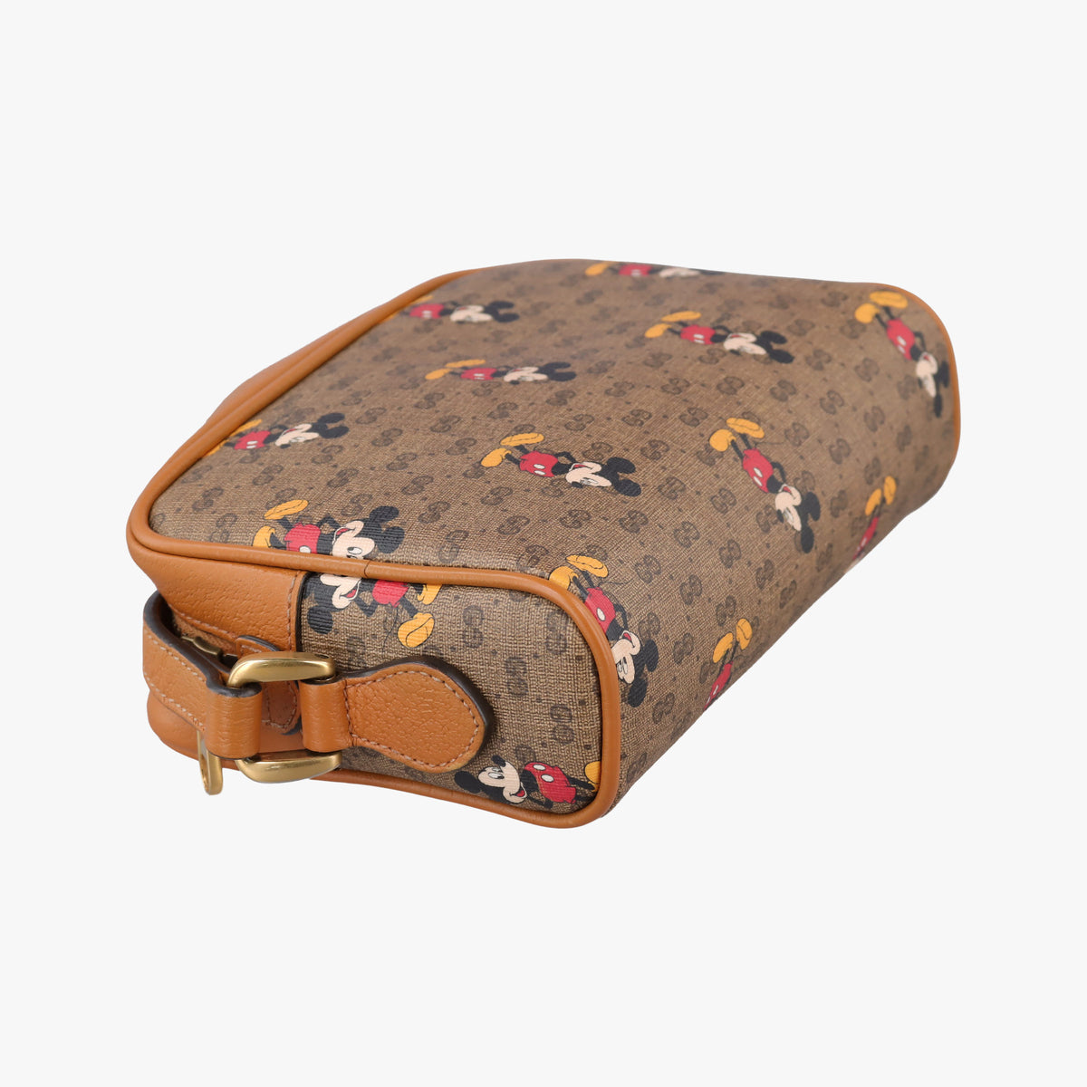Mickey Mouse Disney collaboration Brown PVC coated canvas×Leather 602536 ミッキーマウス ディズニーコラボ ブラウン PVCコーティングキャンバス×レザー 602536 