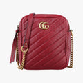 Pre-owned Gucci GG Marmont Red Leather 550155 shoulderbag | stylenewstar