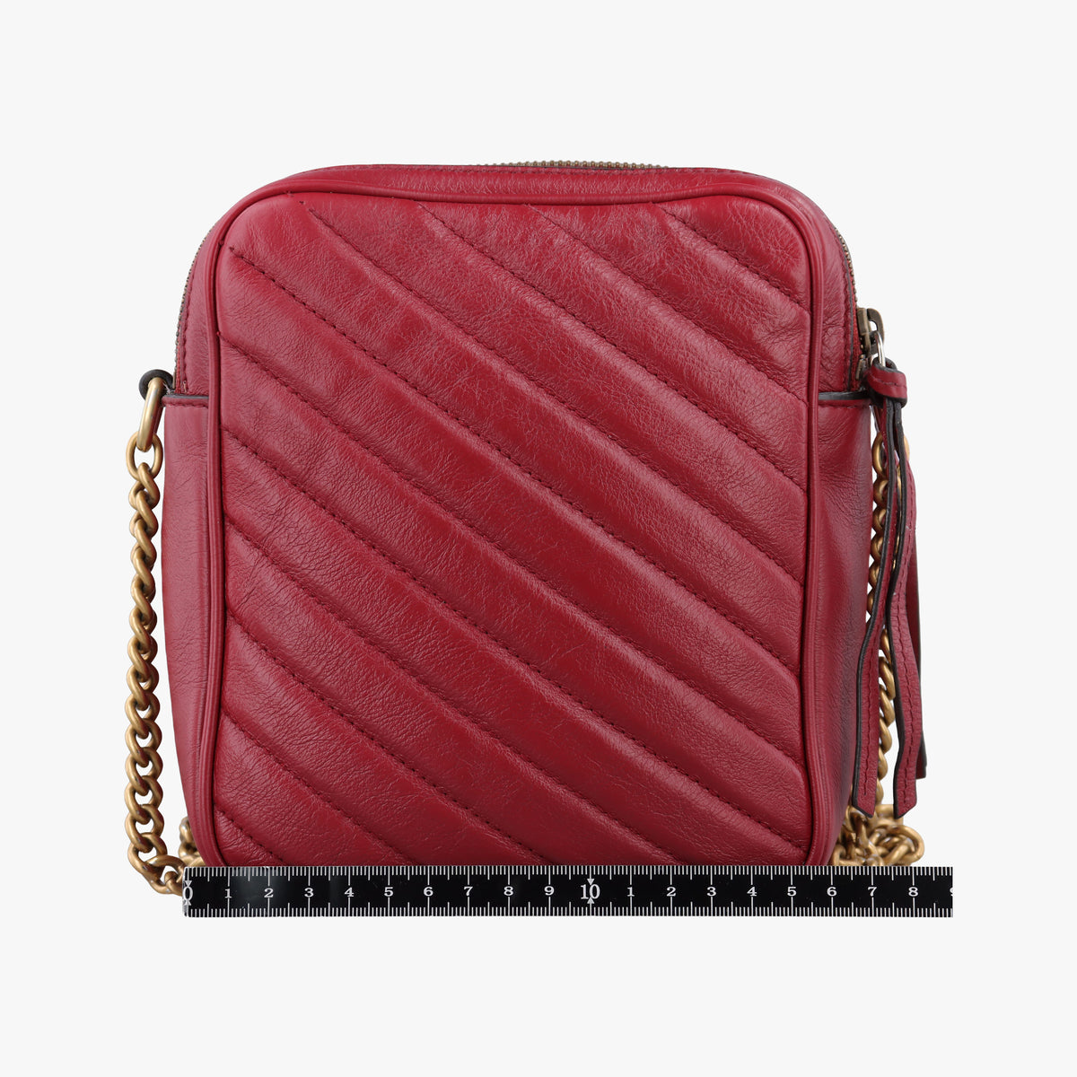 Pre-owned Gucci GG Marmont Red Leather 550155 shoulderbag | stylenewstar