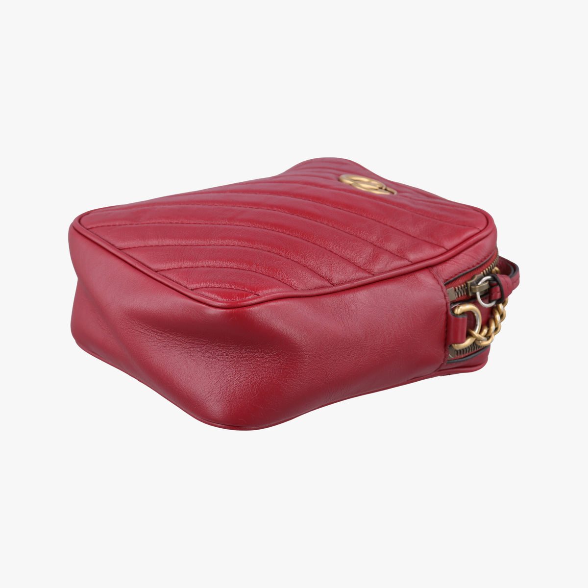 Pre-owned Gucci GG Marmont Red Leather 550155 shoulderbag | stylenewstar