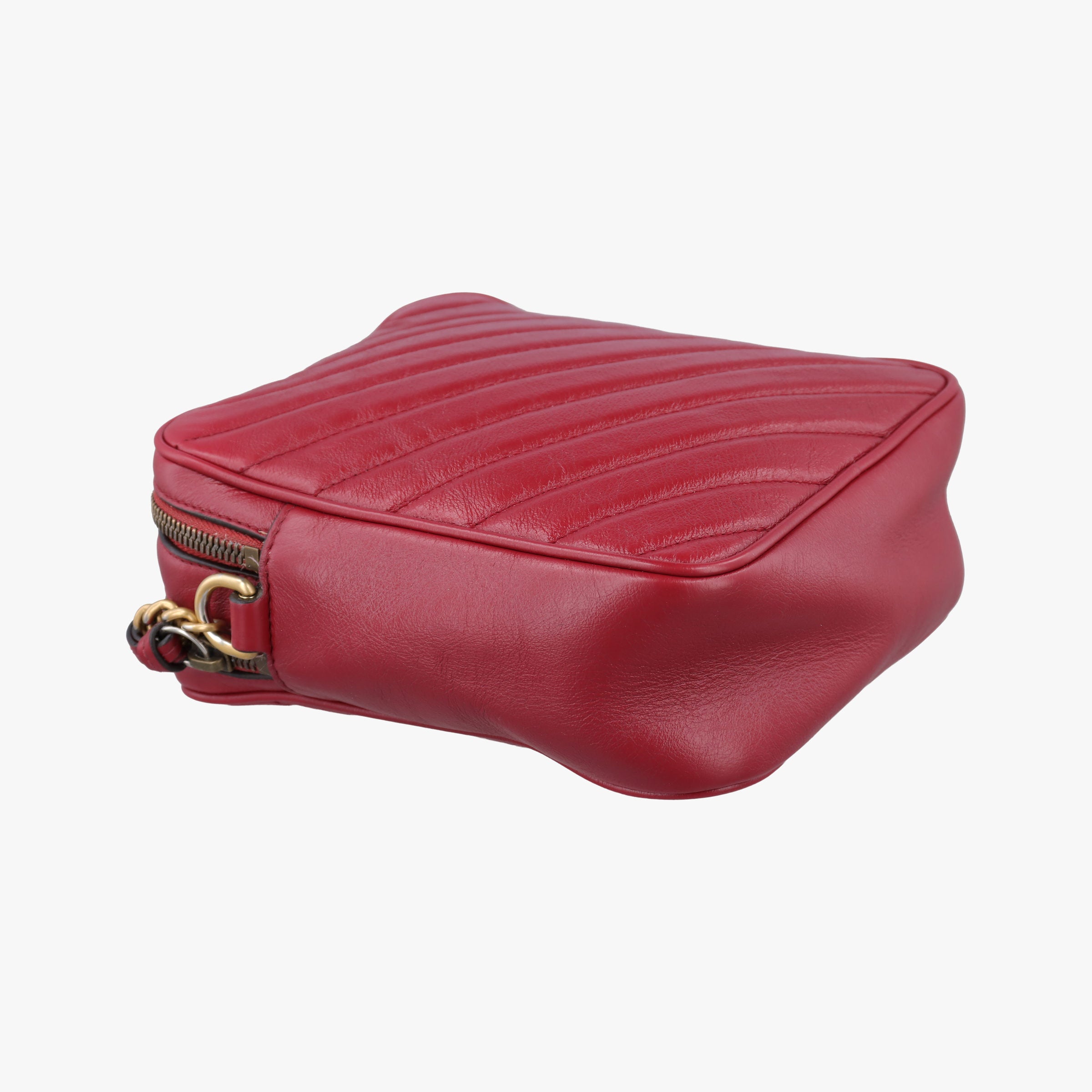 Pre-owned Gucci GG Marmont Red Leather 550155 shoulderbag | stylenewstar