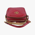 Pre-owned Gucci GG Marmont Red Leather 550155 shoulderbag | stylenewstar