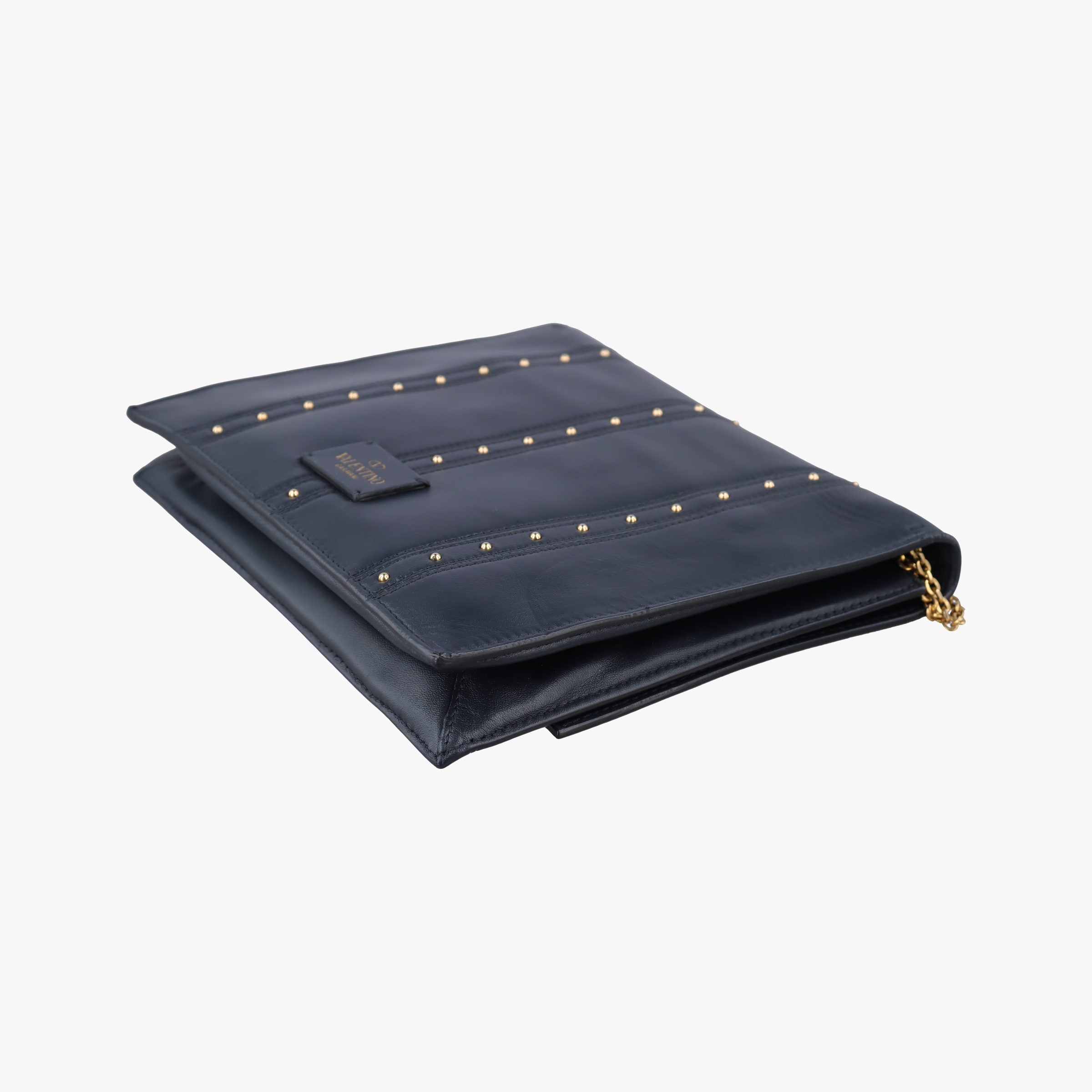 Studded Chain Flap Black Leather BL-H831NAP3スタッズ チェーン フラップ ブラック レザー BL-H831NAP3