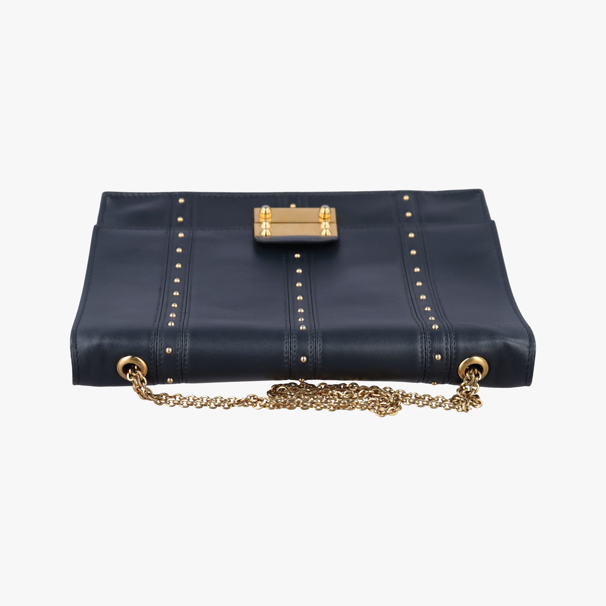 Studded Chain Flap Black Leather BL-H831NAP3スタッズ チェーン フラップ ブラック レザー BL-H831NAP3