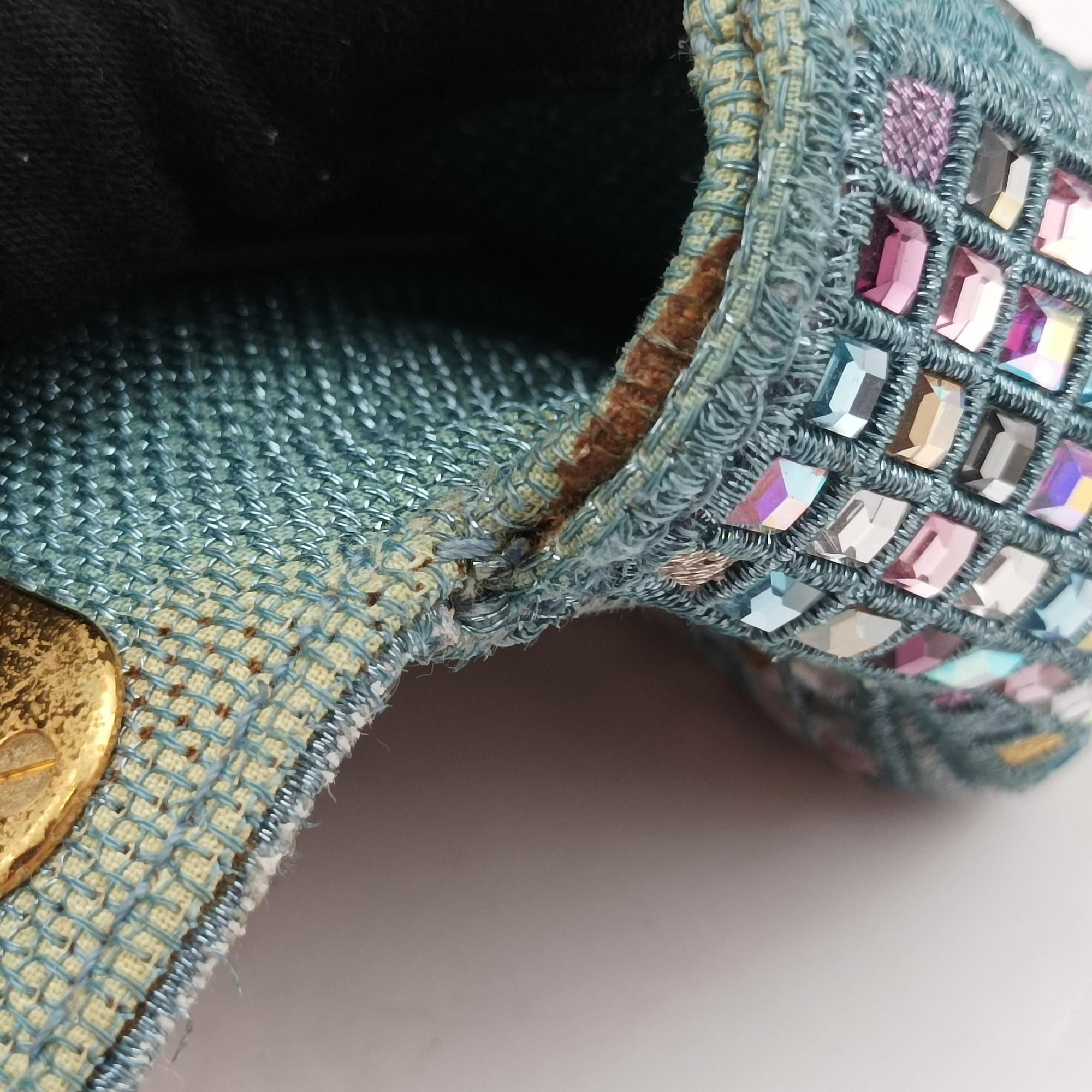 Caro Strass Micro Blue Fabric × Strass 50-MA-0252カロ ストラス刺繍 マイクロ ブルー ファブリック × ストラス 50-MA-0252