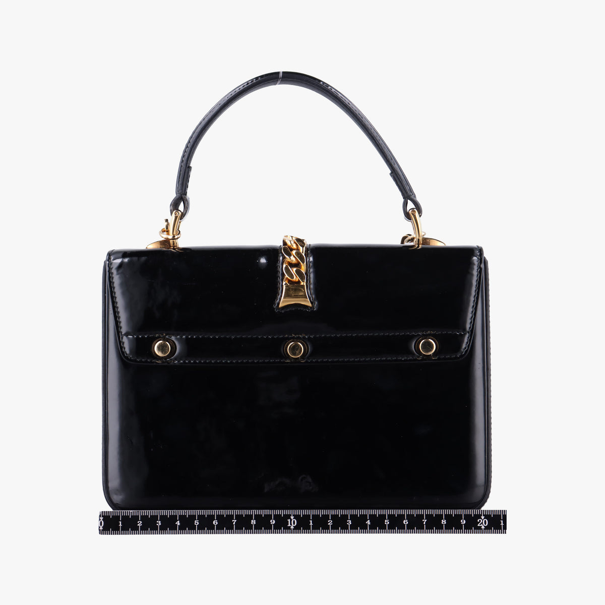 Pre-owned Gucci Sylvie Black Patent 589479 shoulderbag | stylenewstar