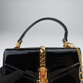 Pre-owned Gucci Sylvie Black Patent 589479 shoulderbag | stylenewstar